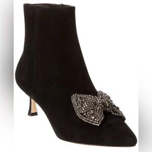 NEW Tory Burch Bow Embellished Rhinestone Pointed Toe Bootie Size 7